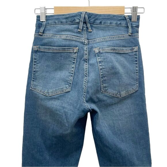 Good American Jeans Good Waist Crop Ankle Raw Edge Blue Wash Women’s Size 25 | 0 - Picture 6 of 15
